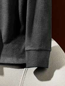 Men's Fashionable Versatile Solid Color Slim Fit Turtleneck Long Sleeve T-Shirt, Suitable For Spring And Autumn Daily Commute - Dark Grey - View 5