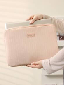 Cute Macaron Color Corduroy Laptop Bag For Girls, Soft Padded Notebook Sleeve Case, 13/14 Inches 15/15.6 Inches Portable Computer Pouch Laptop Case Laptop Bag For Ladies Suitable For School, Office, And Commuting Back To School Stuff Bag Autumn University Essentials Laptop Bag For Women Mac Book Case Laptop Sleeve