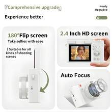 Câmera Estudantil CCD, Câmera de Bolso com Tela Retrátil, Câmera Portátil Estudantil de 64M, Câmera Digital para Iniciantes, Bateria de 800mAh, Com Jogos e Filtros Integrados, De Volta às Aulas, Vídeo, Presente de Natal, Presente de Ação de Graças e Ano Novo