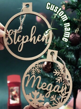 زينة عيد الميلاد المخصصة باسم، زينة شجرة عيد الميلاد المخصصة، زينة عيد الميلاد المخصصة، هدايا عيد الميلاد القابلة للتخصيص، لافتة خشبية دائرية، زينة DIY، عيد الميلاد، ديكورات الحفلات، ديكور غرفة المعيشة، سحر الحقيبة، خارجي، حديقة، ديكور الغرفة، أولاد، بنات، أم، أب، عائلة