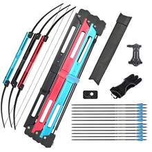 55LBS 58" Folding Bow Outdoor Archery Competition Shooting Sports Left And Right Hand General Purpose Metal Alloy Folding Bow With 12Pcs 30" Carbon Arrows Set - Black - View 7