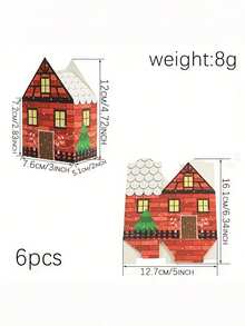 24 Stücke Weihnachts-Adventskalender Boxen - Rotes & weißes Lebkuchenhaus Design mit goldenen Uhren, Winterdorf Szene, perfekt für Feiertagspartys als Gastgeschenke & Geschenkverpackung, Weihnachtsdekoration