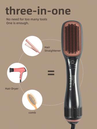 PH3 In 1 Hair Dryer Brush Professional 930W Powerful Ceramic Tourmaline 3 Heat 2 Speed Settings One Step Hair Dryer And Styler