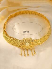 Herseygold 1 pièce Chaîne de taille de mariée kurde et turque, ceinture de taille avec motif arabe du Moyen-Orient pour femme, accessoire de robe de mariage, de fête et de festival de luxe