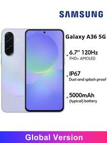 Samsung Galaxy A36 5G Smartphone Global Version, 6.7" FHD+ AMOLED Display, 120Hz Refresh Rate, 50MP Rear Camera, 12MP Front Camera, 5000mAh Battery, Fingerprint Unlock, IP67 Dust & Water Resistant *Charger Not Included - Light Violet - View 1
