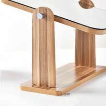 1 oglindă de machiaj din lemn, oglindă rotativă pentru birou, oglindă de toaletă pentru căminul studențesc, oglindă de înfrumusețare