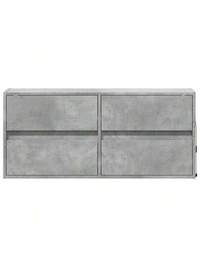 VidaXL TV Wand Unit LED Lighting 100x31x45 Cm Concrete Grijs view 6