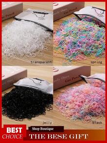 1000Pack Rubber Bands, Elastic Hair Ties, Non-Slip Rubber Hair Bands, Small Rubber Bands, Strong Elastic Band, Black