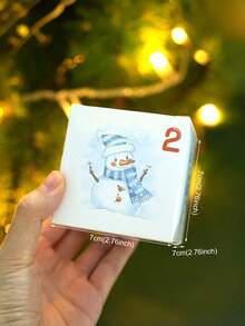 24 Stücke Weihnachts-Adventskalender Boxen 24 Tage Countdown bis Weihnachten Geschenkboxen mit Aquarellblauer Nummer Machen Sie Ihren eigenen Adventskalender Weihnachtsparty Winter Feiertags Dekorationen