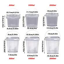 Aimall 20 Pcs Food Clear Bucket Plastic Gallon Bucket Round Reusable Ice Cream Containers With Lids And Handles Airtight Clear Plastic Tub Freezer Reusable Pail For Kitchen Drinks Home - Quảng trường - Xem 12