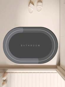Diatom Mud Bathroom Entrance Door Mat, Toilet Water Absorbent Quick Dry Anti-Slip Carpet, Can Be Cut Home Bathroom Decor Bath Rug Outdoor Rug Door Mat Fall Decor Bathroom Accessories Back To School Entryway Decor - Black - View 2