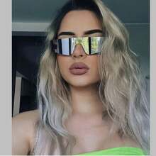 1 Piece Futuristic Tech Frameless Glasses - Silver PC Material, Lightweight Durable & Comfort Fit, Decorative Functional Eyewear, For Daily/Street Outfits/Stylish Gatherings, Ideal For Fashion Enthusiasts - bạc - Xem 1