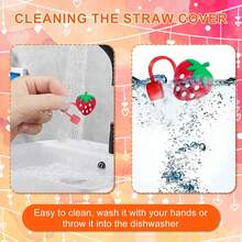 1/2/4/6/8 Stück 8-10mm Valentinstag Liebes-Bär Engelsflügel Strohhalm Kappe Strohhalm Stopfen Universal personalisierter staubdichter Stopfen Strohhalm Dekoration staubdichter Strohhalm Stopfen