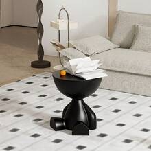 Senmeo 1 Piece 2-In-1 Modern Creative Bear-Shaped Storage Cabinet Bedside Table, Creative Bedside Table, Home Sofa Side Rack, Bedroom Balcony Mobile Mini Table, Small Apartment Coffee Table, Suitable For Storage In The Living Room And Bedroom. - màu đen - Xem 5