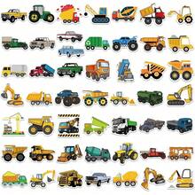 50 Pieces Of Cute Construction Vehicle Stickers - Waterproof PVC Stickers, Suitable For Laptops, Skateboards, Suitcases, Etc. - Durable, Self-Adhesive, Multi-Shape, Suitable For Winter And New Year Decoration