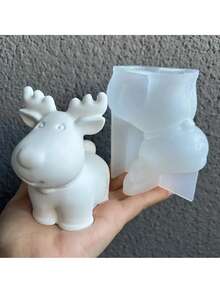 1pc 3D Deer Silicone Mold - DIY Plaster & Resin Crafts For Christmas, Elegant Antler Design, Dual-Purpose Handmade, Home Decor Reusable Art Mold