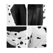 Spotted Dress Role Playing Cloak Dress Set Dalmatian Halloween Dress For Girls - màu đen - Xem 7