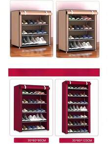 4/6层鞋架，3面板鞋架带防尘罩收纳整理器简易鞋架多层钢管组装防尘柜鞋架鞋柜，木制鞋收纳柜，鞋收纳，适用于门厅、客厅、卧室、大厅的鞋收纳柜 - 彩色 - 查看 7