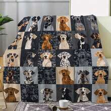 Super Soft Cute Dachshund Prints Flannel Printed 3D Blanket, As Birthday Gifts, Family, Wedding, Souvenir Blankets, Polyester Blankets Suitable For All Seasons, Washable, Machine Washable, Lightweight, Breathable, Comfortable, Warm, Unique, 280gsm For Him, Her Personalized Ideal Gifts For Her, Him, Family, Boyfriend, Girlfriend, Father, Family, Mother, Lover, Daughter, Son, Grandfather, Grandmother, Friend, Classmate, Pet.   Perfect Nap, Camping, Travel, Home, Daily Life, Office Decoration, Birthday, Anniversary, Valentine's Day, Thanksgiving, Christmas, Halloween, Mother's Day, Father's Day, Wedding, New Year Gifts ,Sofa,Bed,Car,Bedroom,Living Room,Office,  Outdoor Camping, Beach,Wall Decoration - 多色12 - 查看 1