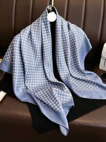 1pc Women's Spring And Summer Striped Silk Imitation Scarf Twill Scarf Hair Versatile Fashion Square Scarf Bandana Sunscreen Shawl Suitable For Daily Use For Dress