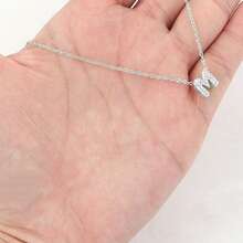 1pc Cute Letter Name Necklace, Mini A-Z Pendant Choker