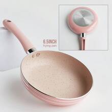 ABKOK 1 pieza/2 piezas/3 piezas/5 piezas Juego de utensilios de cocina mini de aluminio rosa, sartén antiadherente, cacerola, sartén para panqueques, olla para leche con espátula de silicona, lindo y compacto, requiere ensamblaje, disponible como olla individual o juego