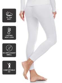 ZUTY 3 Pack Thermal Long Johns Fleece Lined Leggings For Women Underwear Tights Warm Winter Base Layer Pants - 黑白灰色 - 查看 3