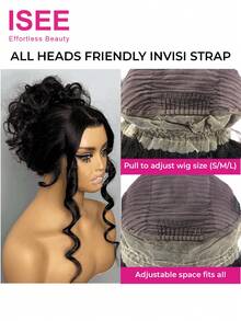ISEE Invisi Draw-Strings 360 Wear Go Wig Body Wave Pre-Bleached Knots InvisiFit Strap Glueless Wigs Wear Go Wig Human Hair Pre Plucked 180% Density 360 Full Lace Front Wigs 14-28 Inch - SNatural - View 9