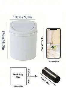 1pc INS Style Bedroom New Girl Heart Home Cute Cover Net Red Mini Storage Box, Plastic Garbage Can With Lid, Tabletop Wastebasket, Trash Bin For Home Office Desk Decor,Coffee Table, Office, Living Room, Study