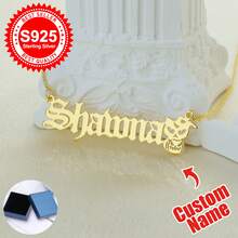 1pc S925 Sterling Silver Custom Gothic Name Necklace With Halloween Motifs - Personalized Jewelry For Friends, Goth Enthusiasts & Self - Perfect For Halloween Parties, Daily Edgy Looks & Festive Gifting Occasions