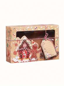 3/6PCS Santa Claus Paper Gift Box With DIY Label And Transparent Window, Ideal For Christmas, New Year, And Party Decorations And Small Gifts