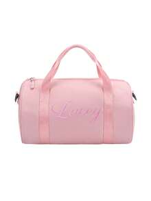 Borsa da viaggio con ricamo personalizzato, borsa da danza, organizer da viaggio, pochette personalizzata, multifunzionale e decorativa, design a lettera, colore unito, raffinata ed elegante, mix di vintage e moderno, colorata, casual e versatile, stile basic, morbida e unica, personalizzabile - un'idea regalo ideale per lei, la tua ragazza, lui, il tuo ragazzo e gli amici.