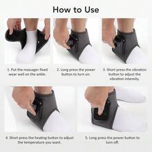 Hailicare Masajeador de pies portátil con calor y vibración, protección para la articulación del tobillo, 3 niveles de temperatura y 3 niveles de intensidad, con batería de 2000mAh