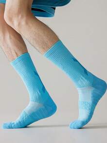 1/5 Pairs Professional Basketball Socks, Thick Terry Cushion, Breathable, Outdoor Running Socks For Men And Women, Fitness Mid-Calf Socks, Fall