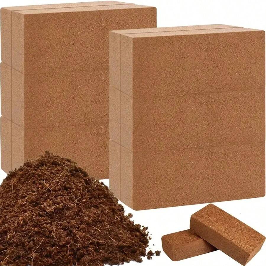 "Compression Is Expansion" Coconut Brick Planting Soil | Organic Coconut Shell Substrate, Universal For Potted Seedlings - 咖啡棕 - 查看 1