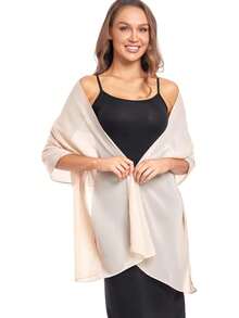 Chiffon Shawls Scarves Wraps For Bridal Wedding Party Evening Dress And Special Occasion Dresses - Beige - View 4
