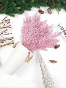 12 pièces Tiges de cèdre rose pailleté de Noël, pics floraux de Noël en branches de cèdre artificielles roses. Pour ornements d'arbre de Noël, remplissage, couronnes de Noël DIY, artisanat, guirlandes, fêtes, mariages et décoration de la maison