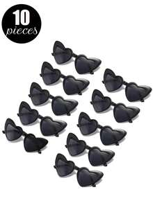 Bộ 10 chiếc/8 chiếc/1 chiếc kính hình trái tim phong cách cổ điển, kính mắt mèo hình trái tim thời trang, thích hợp làm quà tặng cho cô dâu, tiệc độc thân, đám cưới, tiệc cưới hỏi, phụ kiện thời trang (Có một vài vết xước nhỏ, vui lòng cân nhắc kỹ trước khi đặt hàng) - Hồng - Xem 9