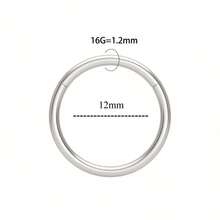 1pc 316l Stainless Steel Nose Ring, Seamless Ring With Gold Plating, Can Be Used For Both Men & Women Earrings - Silver - View 18