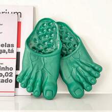 2026 Spring/Summer Funny Men's Slippers, Quirky Couple's House Slippers, Couple's Beach Shoes, Women's Casual Beach Slippers, Couple's Indoor/Outdoor Flip Flops, Holiday Funny Big Toe Sandals Slippers - Green - View 2