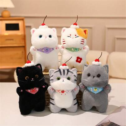20 厘米/7.87 英寸猫咪桌伴毛绒玩具，柔软蓬松的毛绒动物，完美的房间装饰，儿童生日礼物，万圣节，感恩节，圣诞节礼物