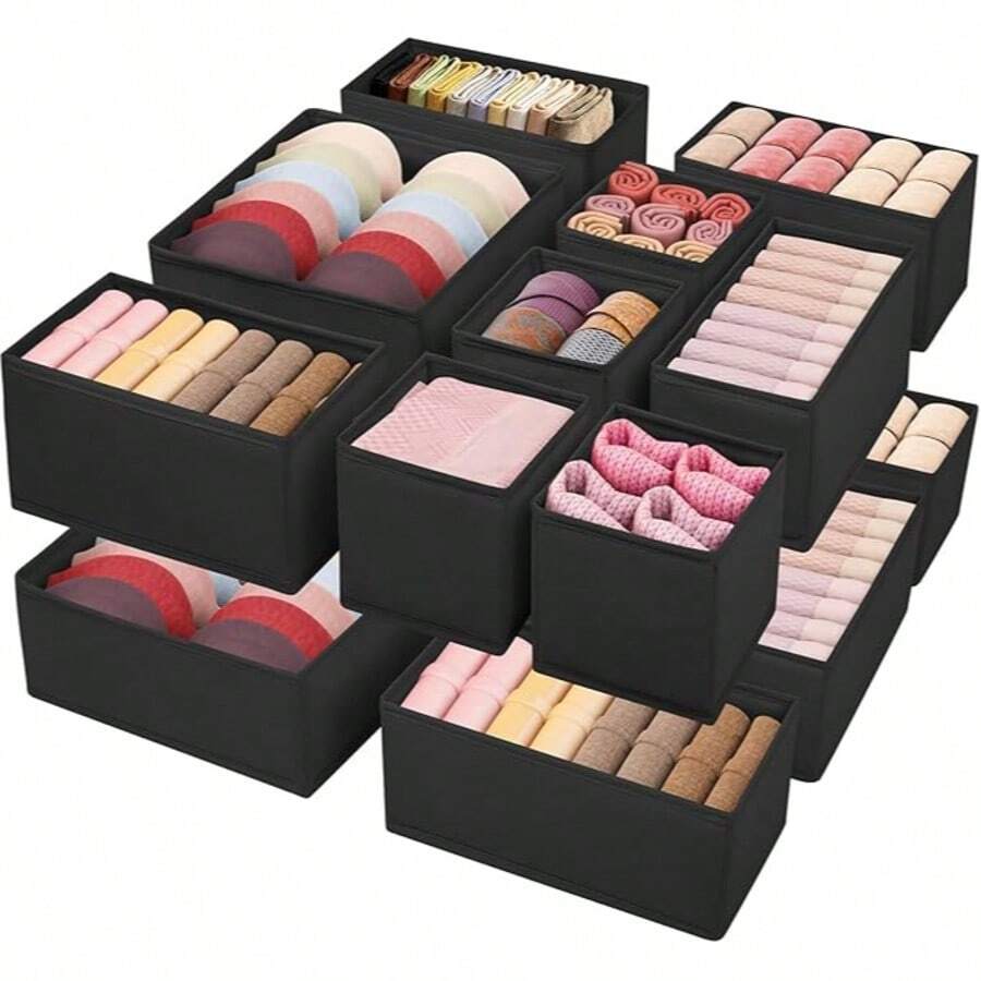 3pcs Foldable Clothing Storage, Canvas Drawer Organizer - Foldable Socks, Underwear And Other Storage Boxes - Perfect For Closets, Bedrooms, Dormitories, Wardrobes, Etc