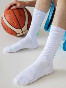 1/5 Pairs Professional Basketball Socks, Thick Terry Cushion, Breathable, Outdoor Running Socks For Men And Women, Fitness Mid-Calf Socks, Fall