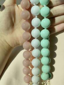 1 Peça Colar de Contas com Efeito de Nuvem de Resina de Estilo Boêmio e Geométrico Redondo, com Fecho de Metal, Joia Artesanal, Adequado para Festivais ou Uso Diário