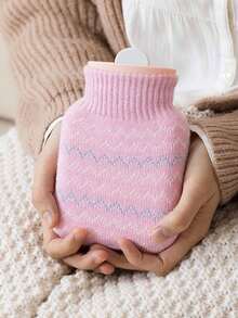 1pc Cartoon Silicone Hot Water Bottle, Warm Belly, Anti-Explosion, Filled Water Bag, Cold/Hot Compress, Hand Warmer, Essential For Women, Birthday Gift, Christmas Gift - Multicolor - View 3