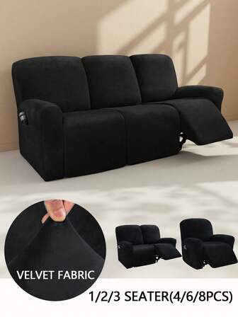 1pc Silver Fox Velvet Recliner Sofa Cover