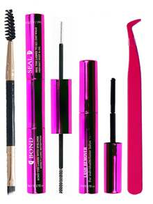 DIY 睫毛延长套装 10ml 睫毛粘合剂和密封剂 5ml 卸妆镊子化妆套装单根睫毛簇睫毛工具睫毛胶，睫毛胶 - 淺粉色 - 查看 23