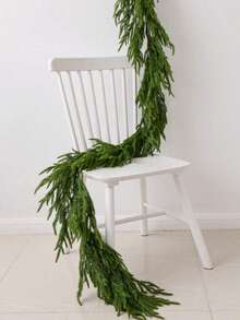 1Pc 9-Foot Norfolk Pine Christmas Wreath Features Realistic Cedar Wood And Is Suitable For Indoor And Outdoor Christmas Decorations Such As Fireplace Mantels, Tables, And Stair Railings. Ideal For Home Decor In Living Rooms, Bedrooms, And Other Rooms, It's A Perfect Choice For Christmas Decorations.