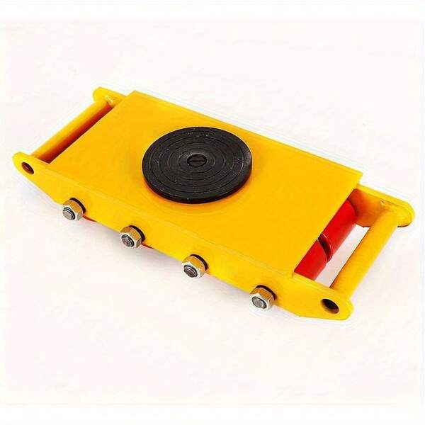 YUNRUX 12T gele industriële machinetransportwagen, 12T 26400 lbs zware industriële kar, machinetransportwagen met 8 PU-wielenset voor industriële verplaatsingsapparatuur, 360 graden draaibare kap