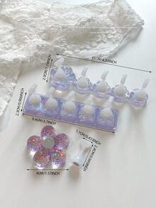 3D 亚克力极光冰透明格子美甲支架练习架美甲装饰套装，包含树脂水晶球、钻石、复古花卉激光设计，适用于 DIY、家居、户外、女性、母亲、姐妹、妻子、女朋友、婚礼、美甲沙龙、情人节